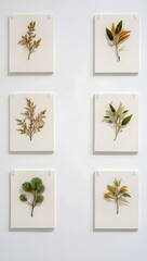 Botanical wall art prints set of six framed leaf art prints minimalist nature inspired decor