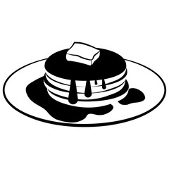 pancake icon, pancakes with syrup and butter.