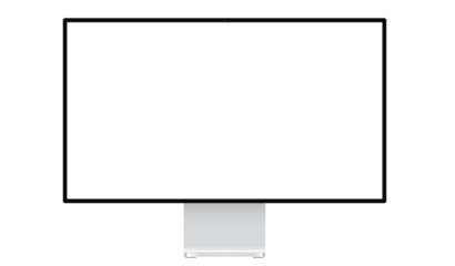 PNG Computer monitor display with empty screen isolated on transparent background.