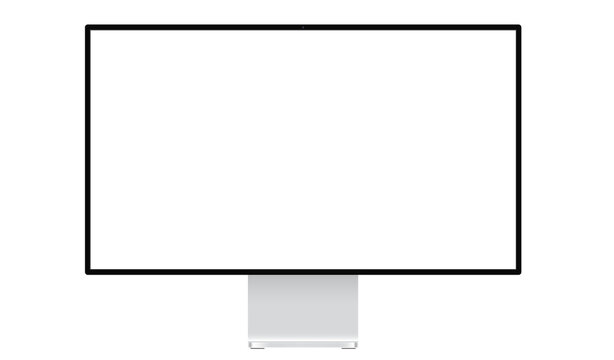 PNG Computer monitor display with empty screen isolated on transparent background.