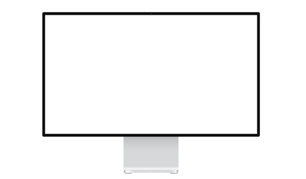 PNG Computer monitor display with empty screen isolated on transparent background.