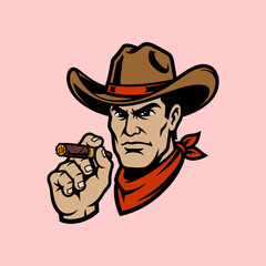 cartoon cowboy with cigar