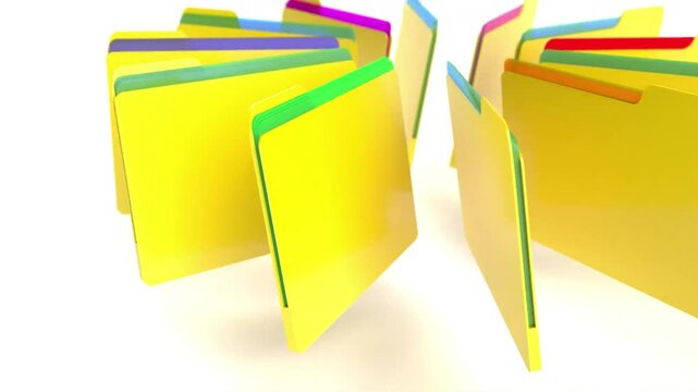 yellow plastic folders for papers able to loop end