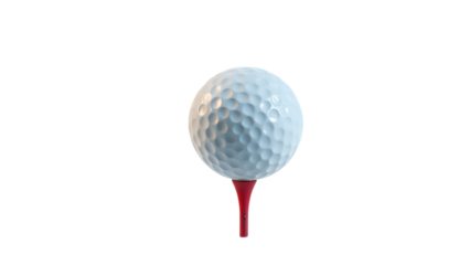 Golf ball on pin isolated on white background with clipping path