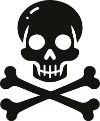 Skull death flat vector silhouette