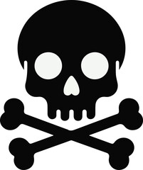 Skull death flat vector silhouette