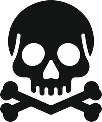 Skull death flat vector silhouette