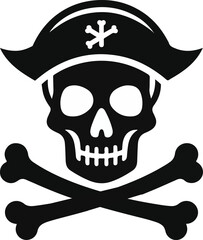 Skull death flat vector silhouette