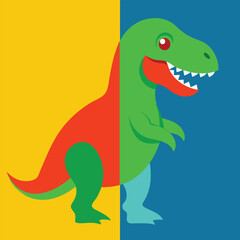 Naklejka premium Dynamic split view cartoon illustration with vibrant color palette