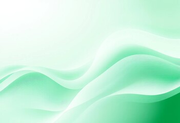 Fototapeta premium Abstract soft green and white flowing waves on a gradient background, wallpaper, graphic