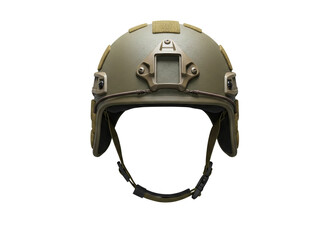 Tactical military helmet with night vision goggles isolated on transparent background