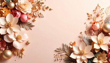 Obraz premium Elegant floral arrangement studio digital artwork pastel background close-up beauty and aesthetics