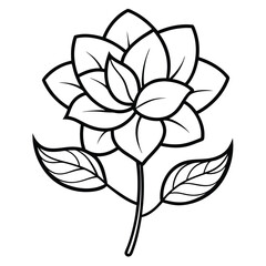 Obraz premium Simple black and white cartoon Flower coloring page for children