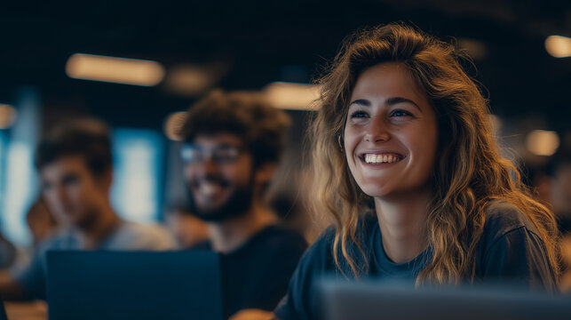 Coding Bootcamp Classroom with Collaborative Learning Opportunities