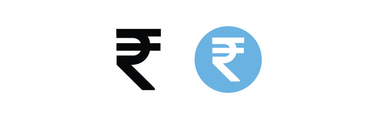  rupee icon set in two styles isolated on white background . Vector