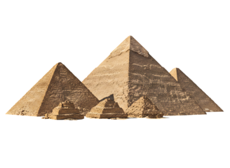 Ancient egyptian pyramids monumental structures isolated on transparent background