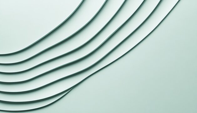 Elegant Seafoam Green Curves with Depth and Gentle Color Gradients for Abstract Minimalist Design