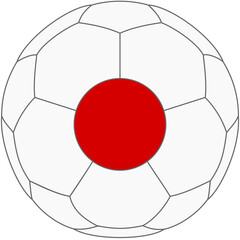 Soccer ball of Japan flag - center is circle