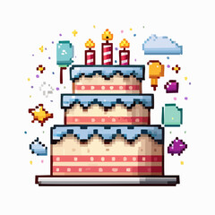 Obraz premium Birthday cake vector illustration