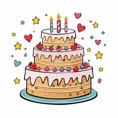 Birthday cake vector illustration