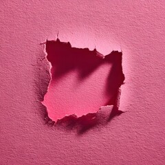 Torn Pink Paper Revealing a Deeper Shade of Pink Abstract Background