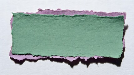 Torn Paper Edges in Green and Pink on White Background Texture