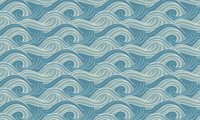 Traditional Japanese Style Ocean Wave Pattern