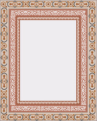 Mughal wall paintings, botanical floral ethnic motif, Indian traditional flower motif, Botanical floral ethnic motif, Traditional indian Mughal floral motif ethnic decorative border pattern design