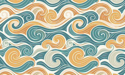 Traditional Japanese Ornamental Wave Pattern
