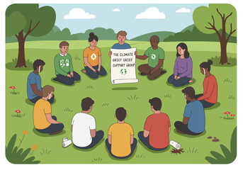 Fototapeta premium Understanding Climate Anxiety A Guide to Climate Psychology and Community Support Groups