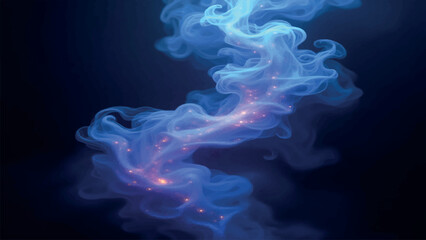 blue smoke on black
