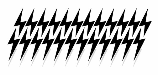 Lightning bolt pattern background, black and white energy design, electric power backdrop