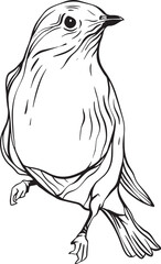 A bird in elegant linework, its poised stance and defined feathers evoke grace and natural motion, blending clarity, texture, and organic symmetry in serene detail