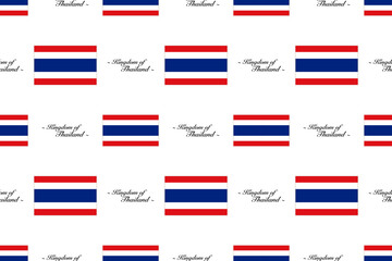 Seamless pattern background with the Thailand flag and country name
