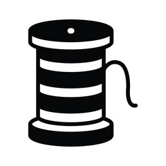 An icon of thread spool designed in glyph style