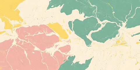 Abstract Pastel Marble Texture Background, Pink, Yellow, Green Swirls