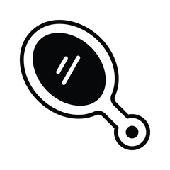 Hand mirror icon in glyph style, ready for premium download