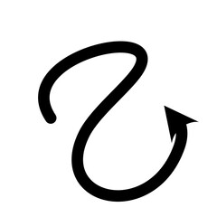 Curved arrows. Set of vector hand drawn arrows. Collection of pointers.