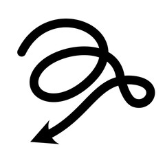 Curved arrows. Set of vector hand drawn arrows. Collection of pointers.