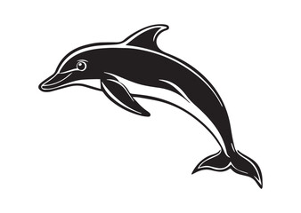Fototapeta premium Dolphin Silhouette, Dolphin Vector, Dolphin Icon Illustration