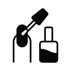Nail polish applying brush, icon in glyph style