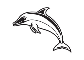 Obraz premium Dolphin Silhouette, Dolphin Vector, Dolphin Icon Illustration