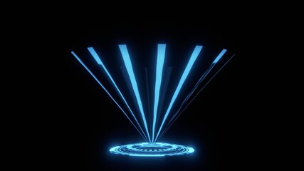 Hologram. Spins and appears. Suitable for advertising and background. 3D render - Powered by Adobe