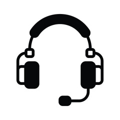 A handy glyph style icon showing headset with mic