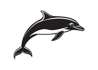 Obraz premium Dolphin Silhouette, Dolphin Vector, Dolphin Icon Illustration