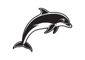 Fototapeta premium Dolphin Silhouette, Dolphin Vector, Dolphin Icon Illustration