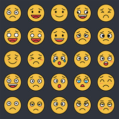 Fototapeta premium set of face emojis