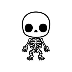 Chibi Skeleton Vector Silhouette