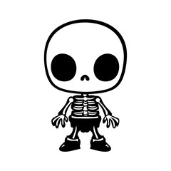 Chibi Skeleton Vector Silhouette