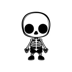 Chibi Skeleton Vector Silhouette